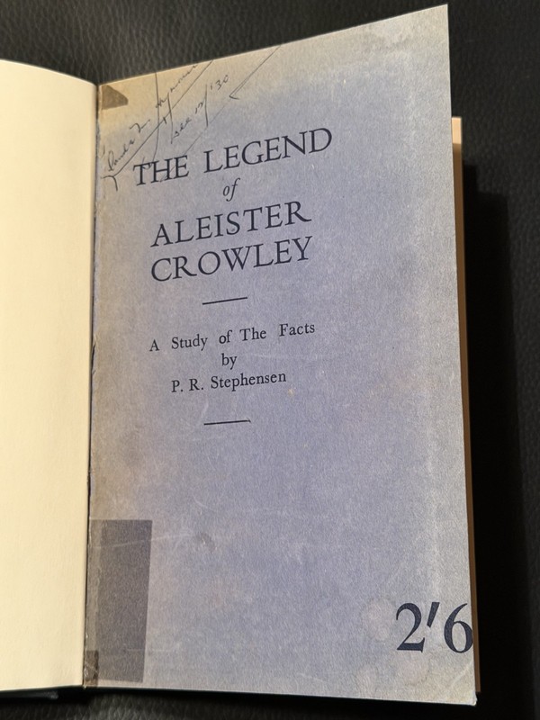 1930, 1st Ed, THE LEGEND OF ALEISTER CROWLEY, by P R STEPHENSEN, THELEMA