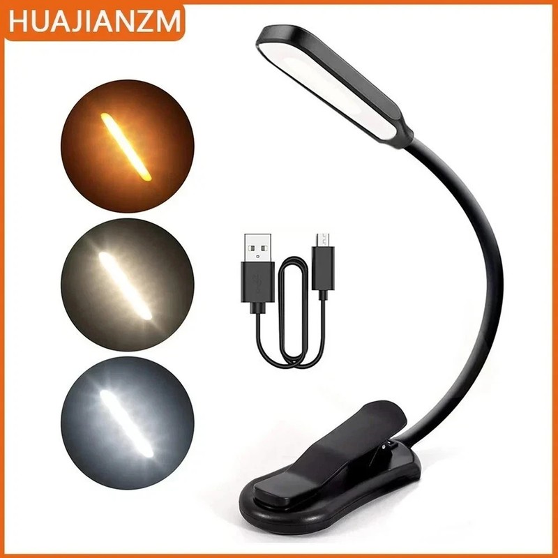 Flexible Rechargeable LED Book Light With 3 Light Modes Easy Clip Reading Lamp gallery