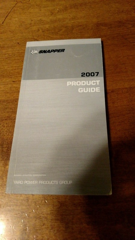 SNAPPER DEALER PRODUCT GUIDE FOR 2007 * PRICES, SPECS FOR FULL LINE** 91 PAGES