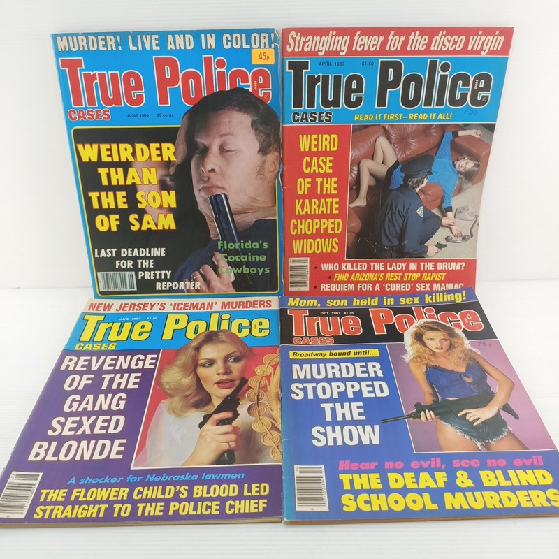 4x True Police Cases 1980 1987 True Crime Magazine Bundle Killers Murder Victims