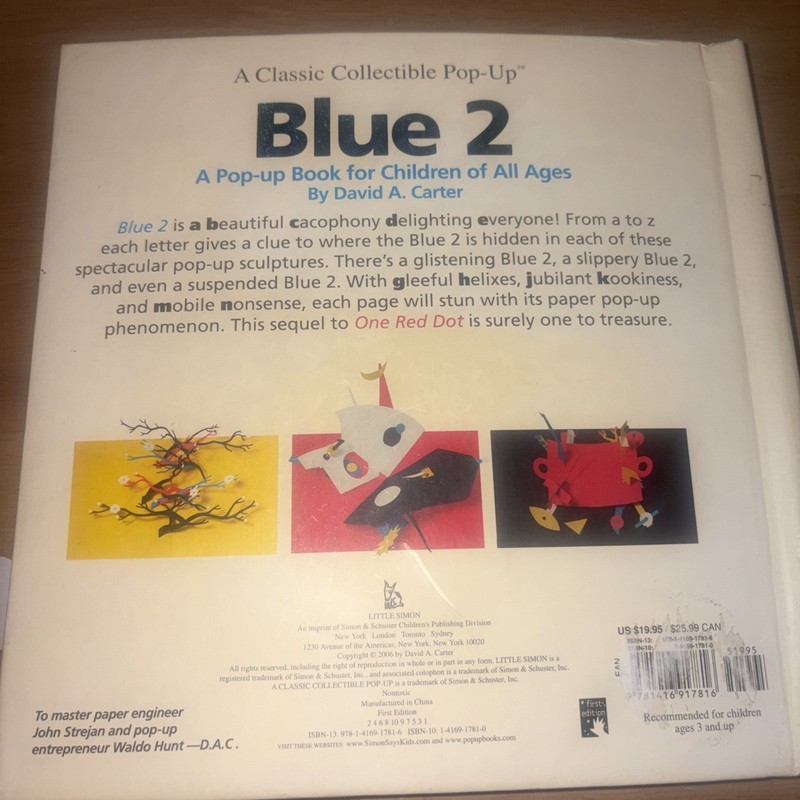 BLUE 2: A POP-UP BOOK FOR CHILDREN OF ALL AGES By David A. Carter & David VG gallery