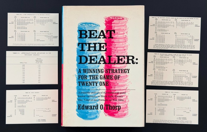 1962 Beat The Dealer by Edward Thorp 1st Ed. DJ Black Jack 21 Gambling Nice Copy