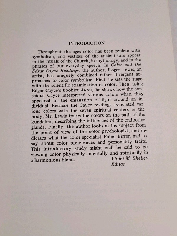 Color & Edgar Cayce Readings Roger Lewis 1973 Metaphysical Esoteric A.R.E. Press gallery