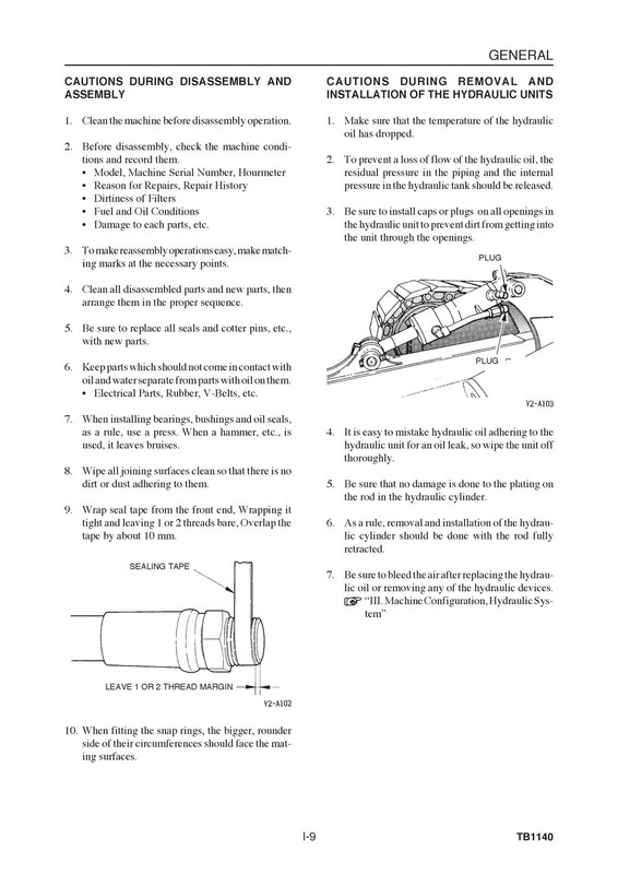 TAKEUCHI TB1140 Hydraulic Excavator Service Manual SN 51400007 Up, FOLDOUTS gallery