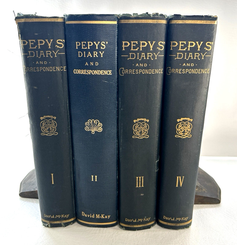 Diary & Correspondence of Samuel Pepys 4-Volume Set – David McKay 1889