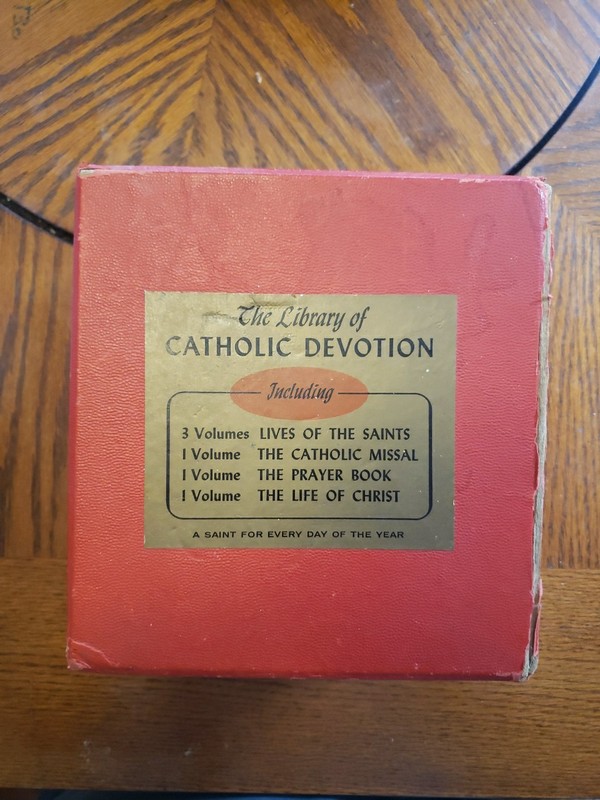 1959 Library of Catholic Devotion 6 Vol Set Gold Gilt Edge Lives of the Saints