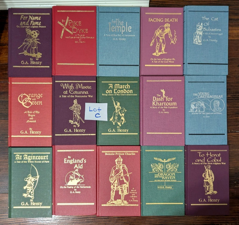 Lot of 15 G A Henty Preston Speed Hardcover Books Heirloom History Homeschool, C