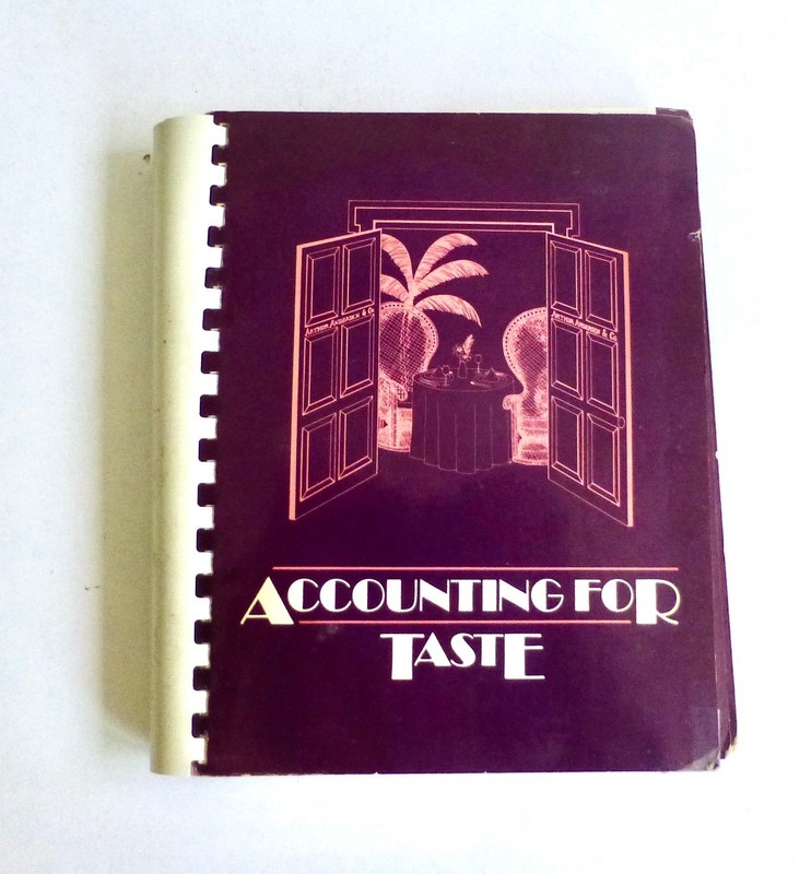 1981 Arthur Andersen Cookbook, w EDITH HEAD fashion show ephemera, rare