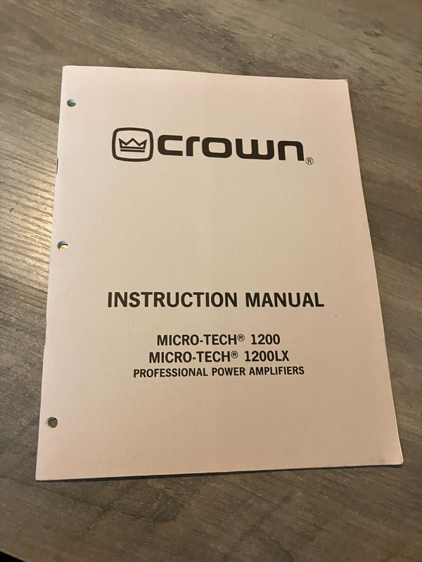 Crown Manual Micro-tech 1200 & 1200LX