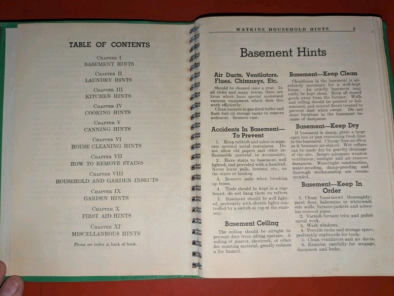 Watkins Household Hints Book 1941 HC Spiral Binding , J.R. Watkins Co. 3rd ed. gallery