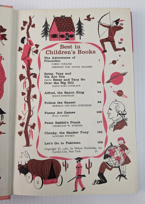 1960 Best in Children’s Books Pinocchio, Peter Rabbit, & More w/ Dust Jacket VTG gallery