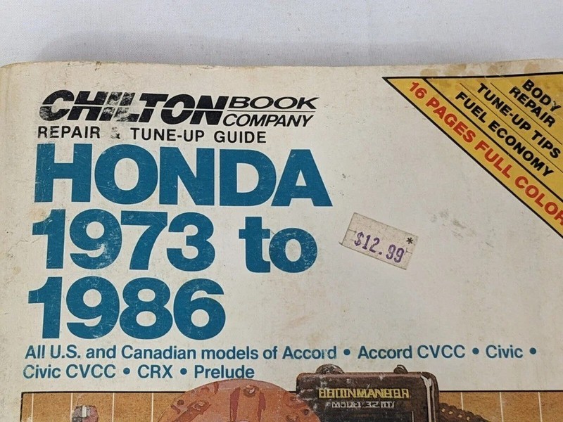 Chilton Book Company Repair Tune-Up Guide Honda 1973-1986 Paperback Part # 6980 gallery