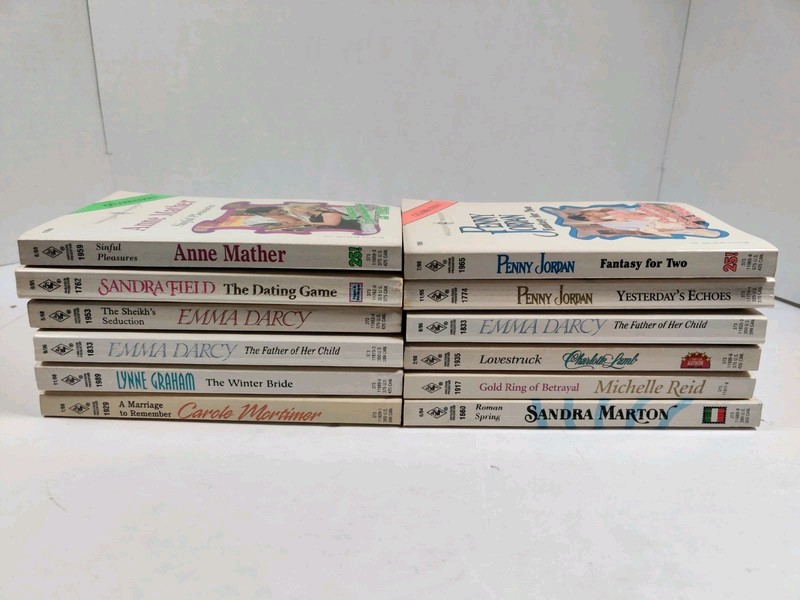 Lot of 12 Harlequin Presents Romance Novels Vintage