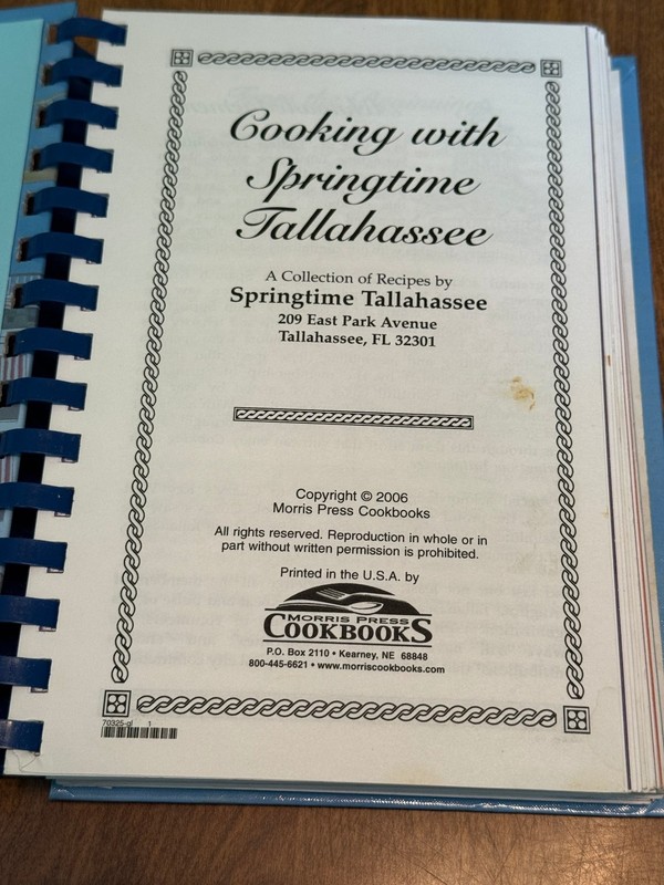 Cooking with Springtime Tallahassee FL Community Cookbook 2006 Local Recipes gallery