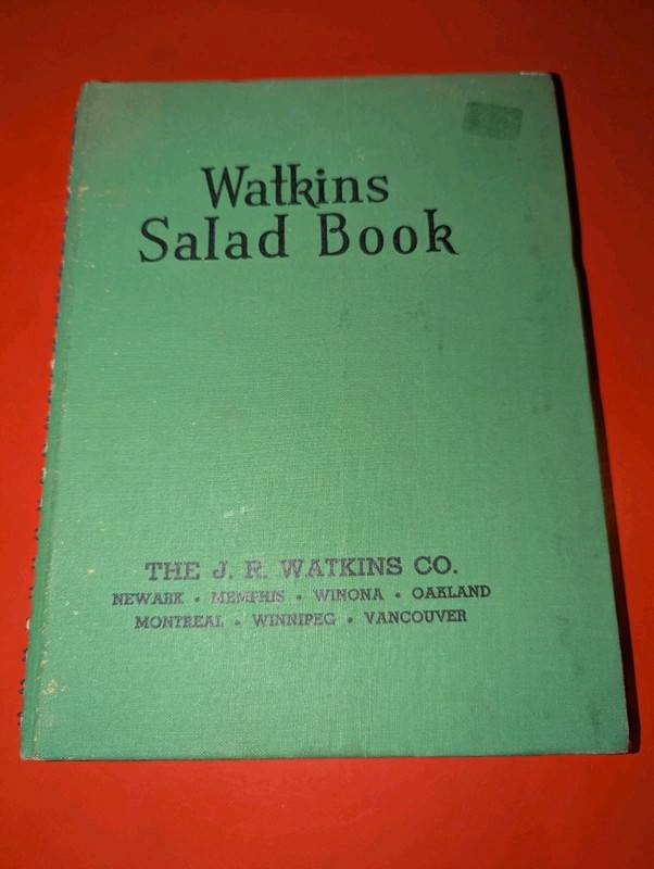 VTG 1946 Watkins Salad Book by Elaine Allen ~ The J.R. Watkins Co Spiral HC