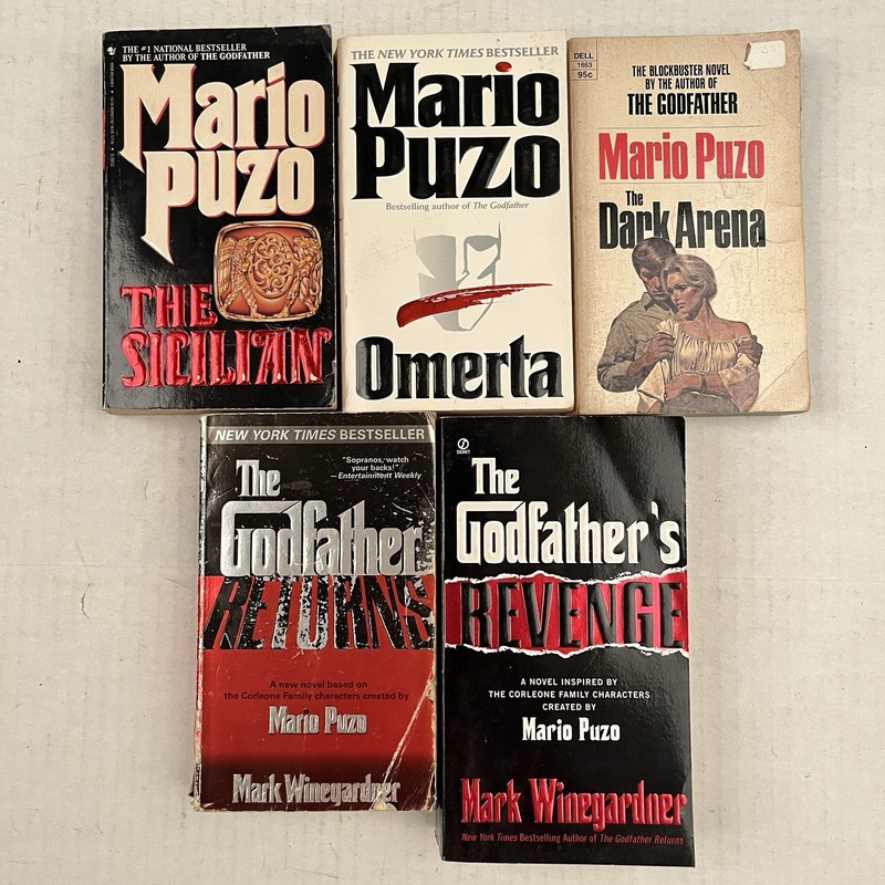 Mario Puzo Lot of 5 PB Omerta Sicilian Arena Mark Winegardner Godfather Returns gallery