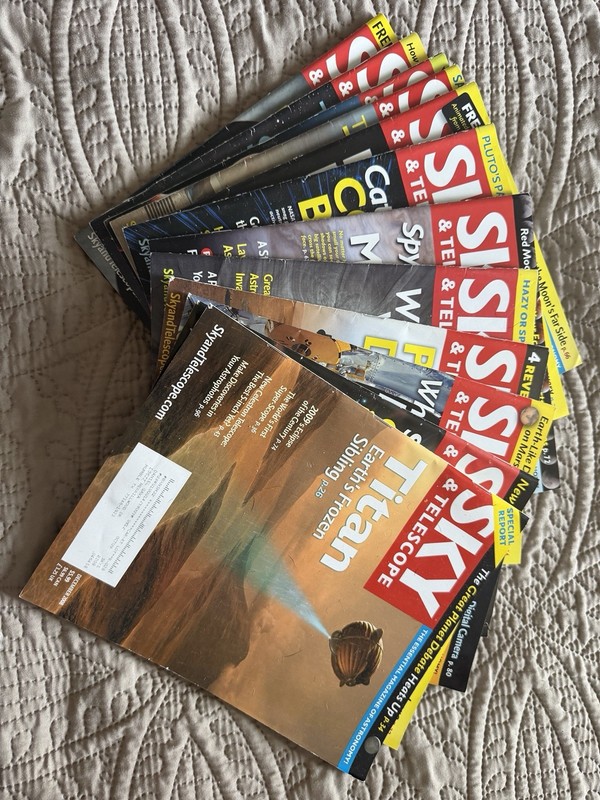 Complete 2008 full year set of Sky & Telescope magazine – all 12 issues.
