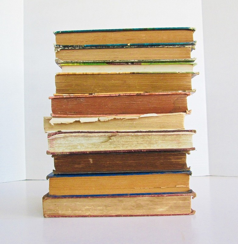 Antique Vintage Very Distressed Books Decor Staging Prop, Lot of 10, Hardcover gallery