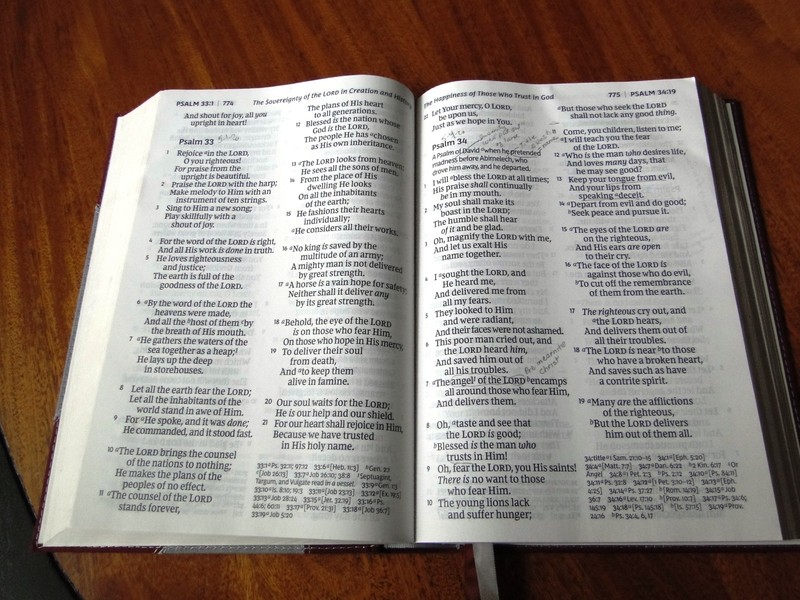Super Giant Print Bible NKJV Gray/Rasberry Cloth Cover Nelson 2018 gallery