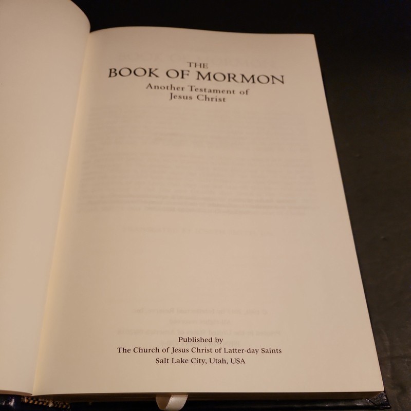 2015 BOOK OF MORMON black LEATHER BOUND HARDCOVER, BRAND NEW WITH BOX. gallery
