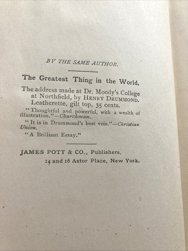 Natural Law in the Spiritual World by Henry Drummond 1891 hardcover gallery