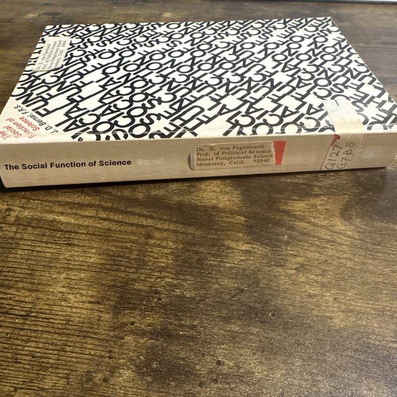 The Social Function Of Science PB 1967 J. D. Bernal The MIT Press gallery