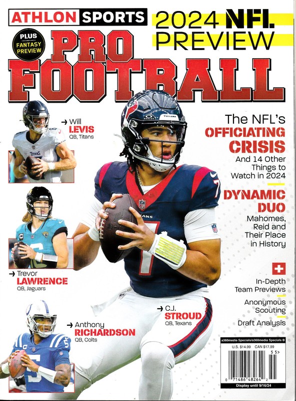 Athlon Sports Pro Football Magazine, 2024 NFL Preview Issue, 2024 Vol, 43