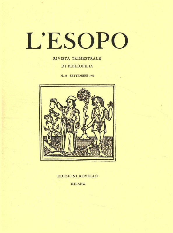 L’Esopo. Rivista trimestrale di bibliofilia (n. 55 – settembre 1992) – AA.VV.