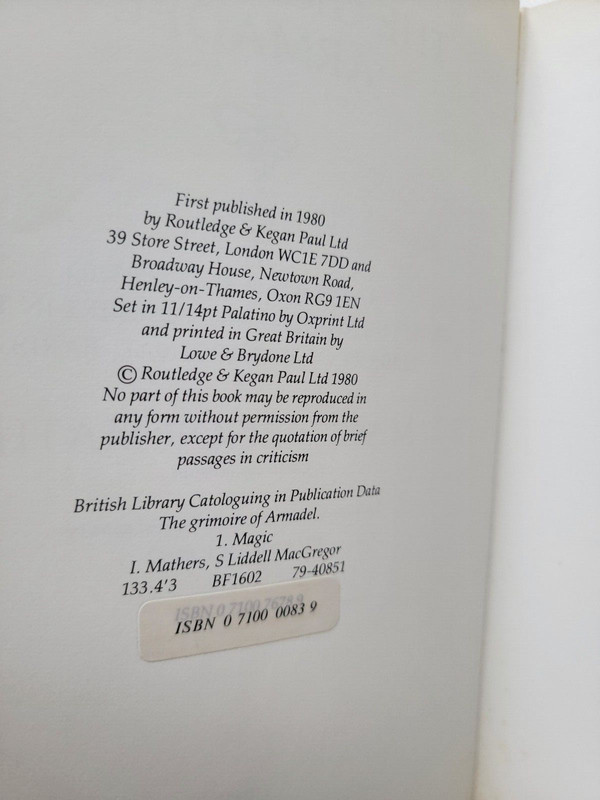 S L MacGregor Mathers / Grimoire of Armadel translated and edited 1980 gallery