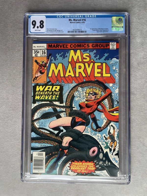 Ms Marvel #16 CGC 9.8 White ❄️ 1st Appearance of Mystique In Cameo Gorgeous Copy