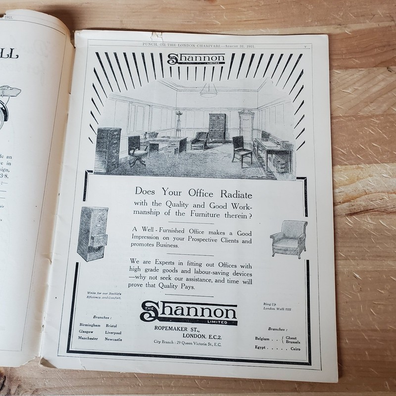 Original Aug 31, 1921 PUNCH Magazine – Rare 1920s Advertising & Satire Cartoons gallery
