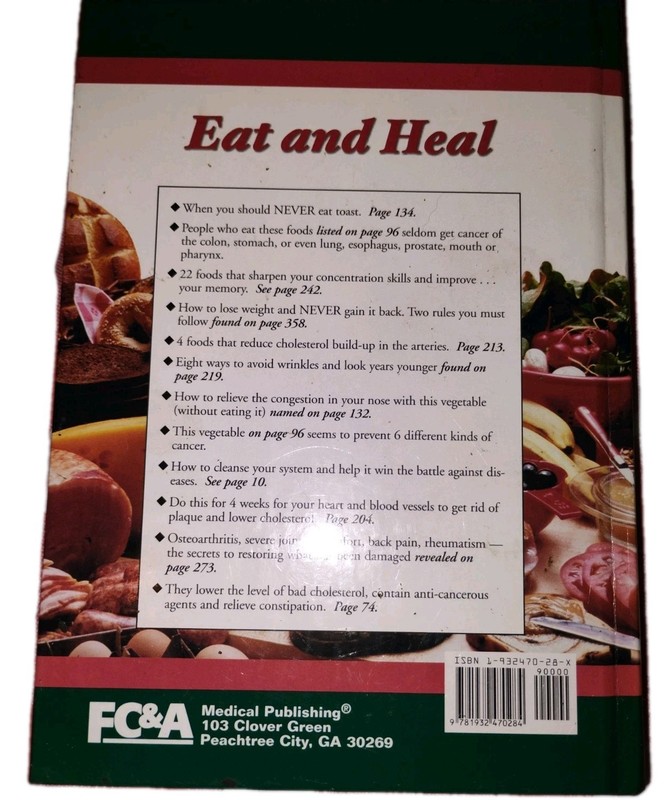 Eat And Heal Hard Cover 380 Pages Vintage Cook Book gallery