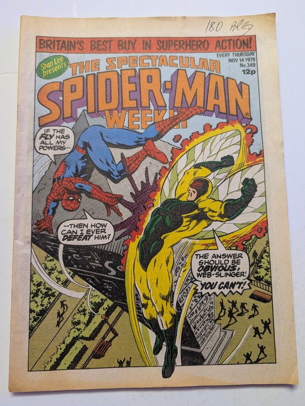 The Spectacular Spider-Man Weekly Comic No 349, November 14th 1979, Marvel UK.