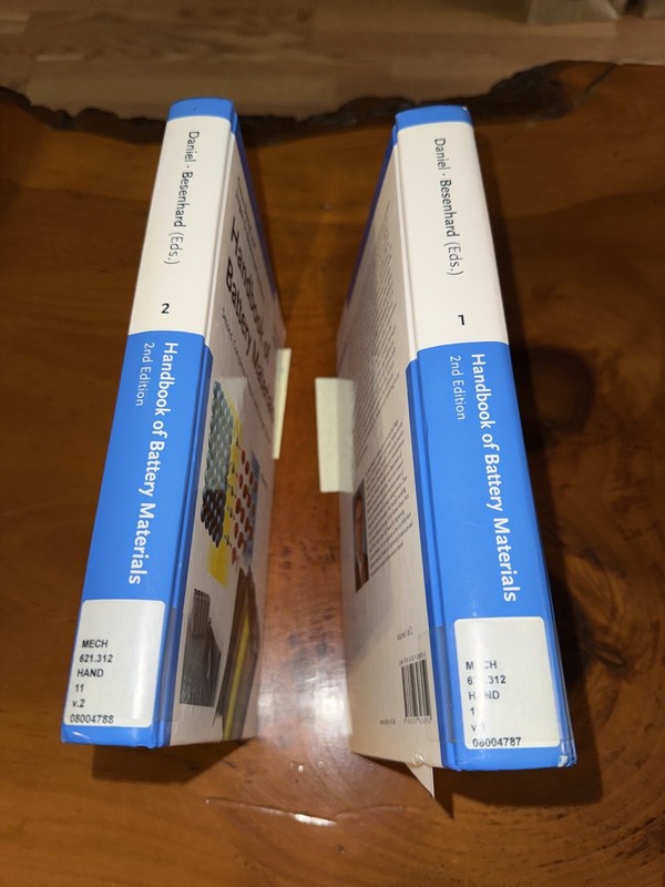 The Handbook of Battery Materials 2nd Edition Hardcover Claus Daniel 2 Volumes gallery