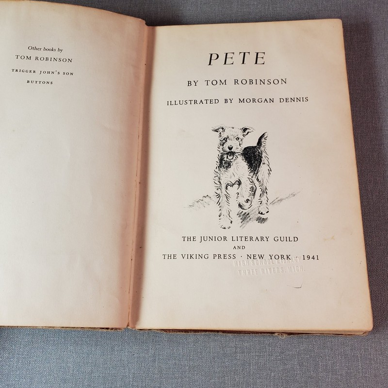 Pete Tom Robinson 1941 First Edition Illustrated Dog Story Viking Press gallery