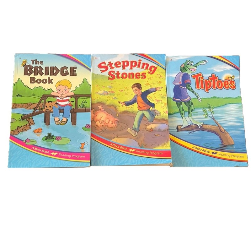 Abeka Reading Program Readers Lot of 3 Tiptoes Stepping Stones The Bridge Book