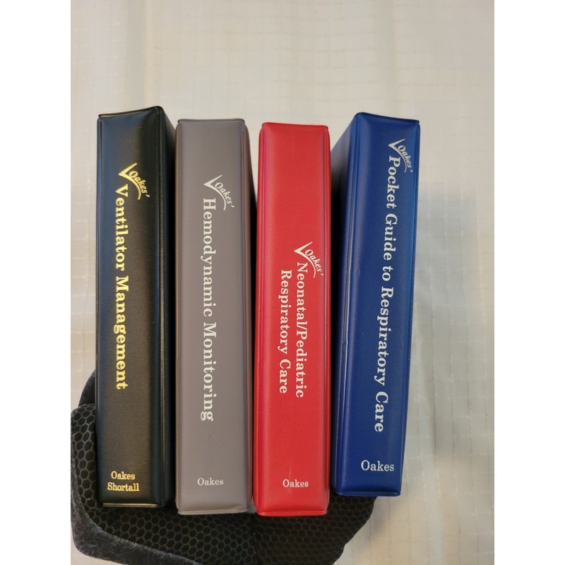 Lot of 4 Oakes Respiratory Care Pocket Guides Ventilator Hemodynamic Monitoring gallery