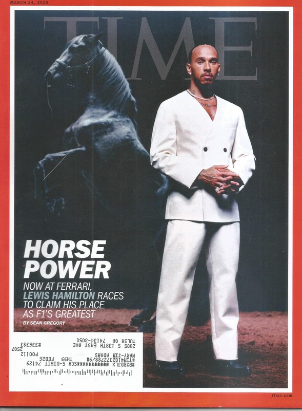 TIME Magazine – Horse Power – Ferrari – F1′ s Greatest Athlete – March 24, 2025