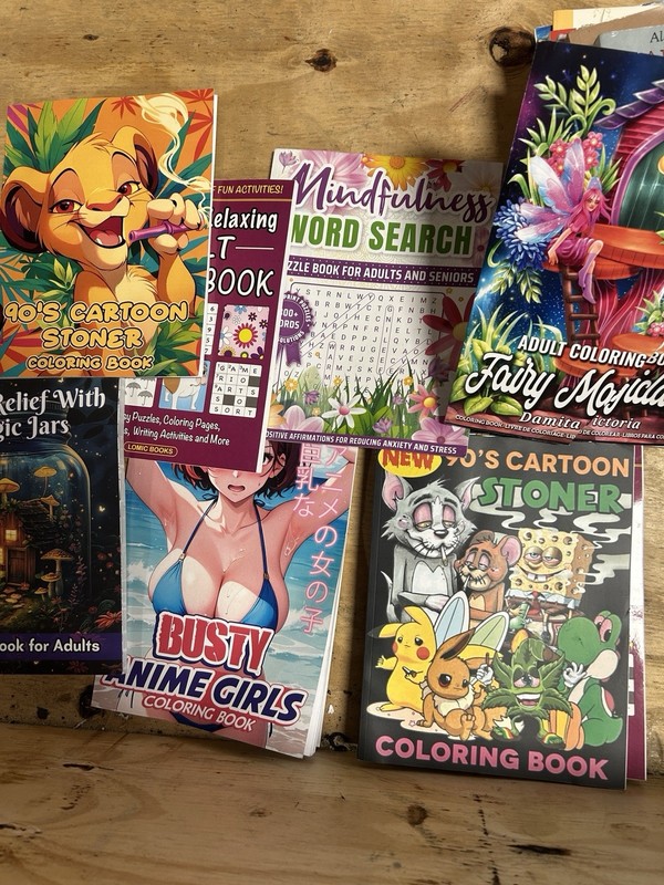Lot of 10 RANDOM ADULT COLORING & ACTIVITY BOOKS Summer Cute Spooky Comfy Cozy gallery
