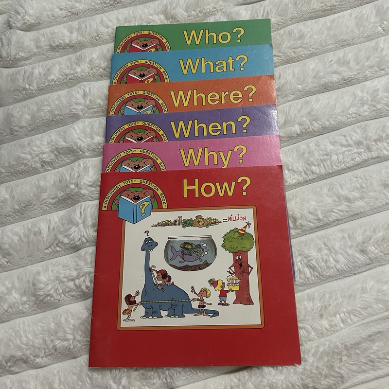 Complete Set 6 A Discovery Toys Question Book Who? What? Where? When? Why? How?