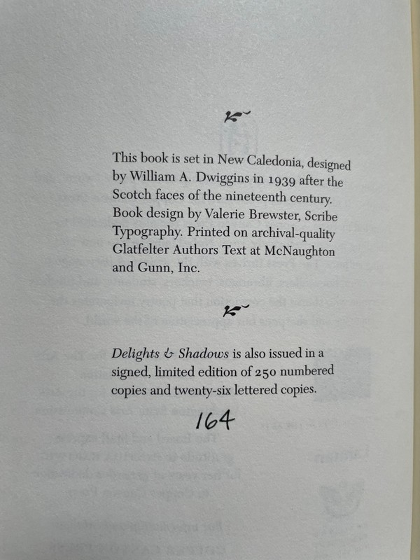 SIGNED Ted Kooser "Delights & Shadows" 1st Ed Ltd (Hardcover) Copper Canyon 2004 gallery
