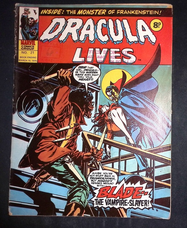 Dracula Lives #21 Marvel UK Reprints 1st Appearance Of Blade VG+