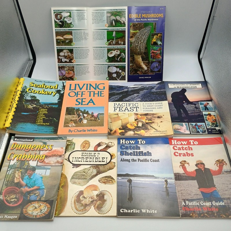 Lot of 10 Pacific Northwest Foraging Crabbing Shellfish Mushroom Seafood Books