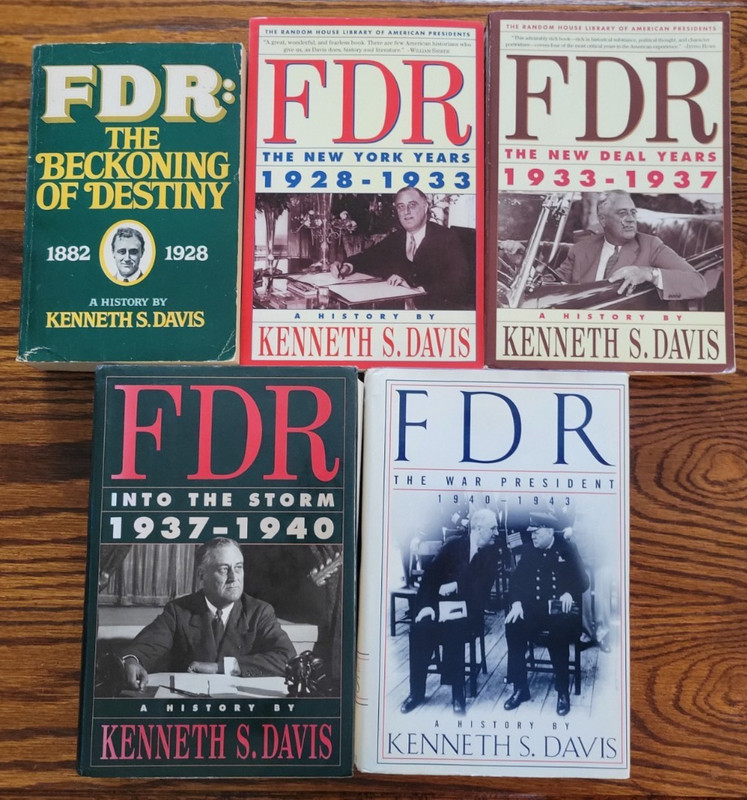 FDR: A HISTORY by KENNETH S. DAVIS-COMPLETE 5 VOLUME BIOGRAPHY-SOME 1st EDITIONS