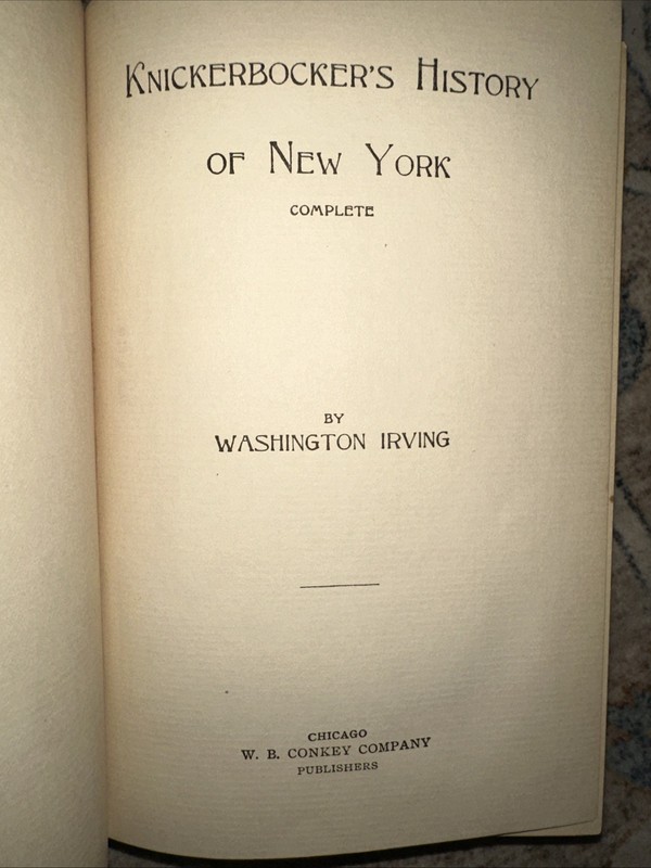 RARE 1809 Knickerbockers History Of N.Y. By Washington Irving. Inc both Vol. gallery