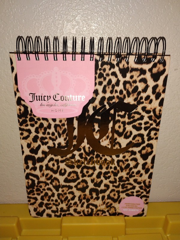 JUICY COUTURE SKETCH BOOK LEOPARD 9 X 12 100 SHEETS ACID-FREE PAPER NEW