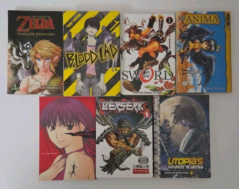 Manga Starter Lot 7 Fanatsy / Horror /Dark Fantasy Volume 1 Lot- Berserk, Zelda