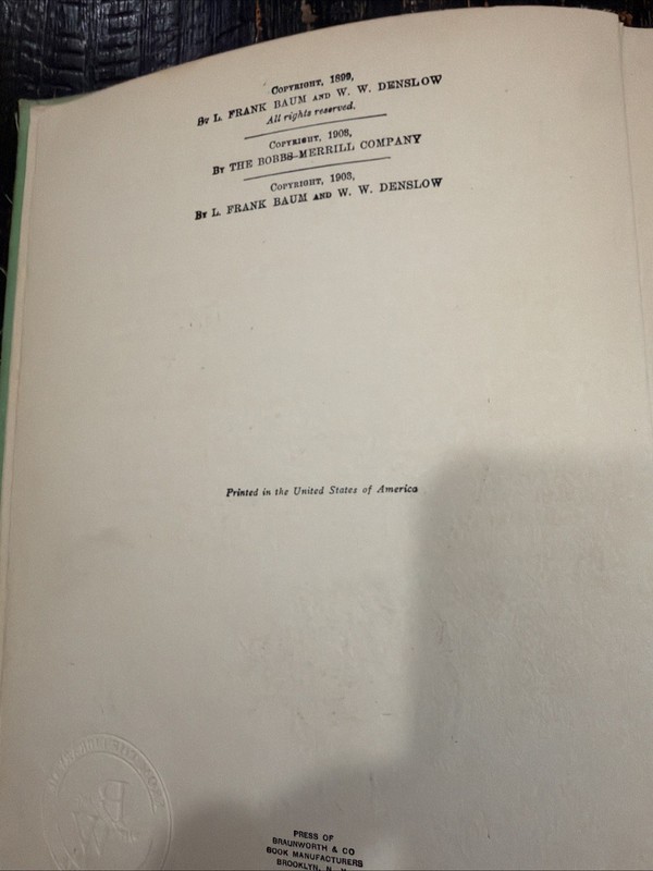 Vintage 1903 Edition of The Wizard of Oz Book by L. Frank Baum & W. W. Denslow gallery