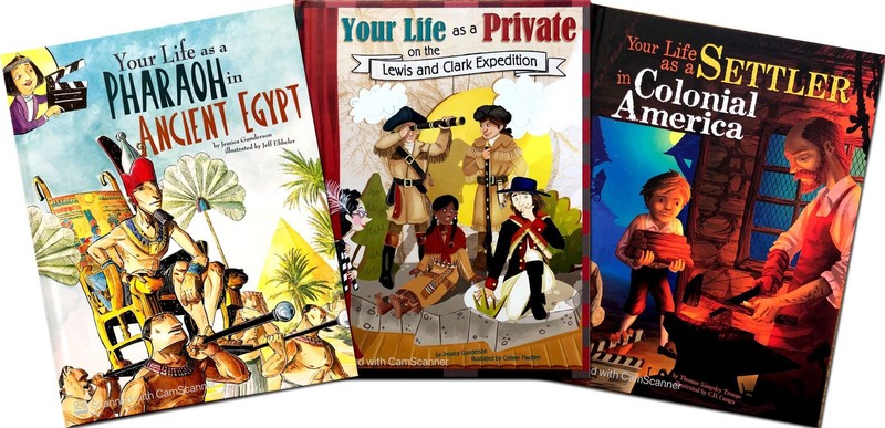 New YOUR LIFE AS A Series SET of 3 Settler Pharaoh Lewis & Clark Homeschool HC