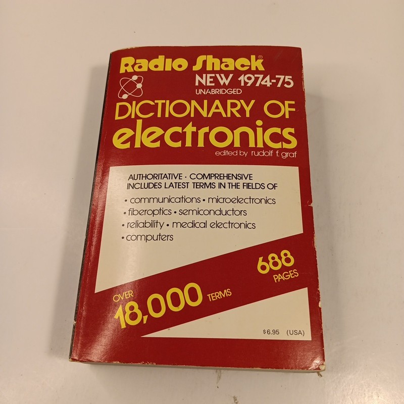 Radio Shack Dictionary of Electronics 1975-1976 Unabridged 18,000+ Terms Tech